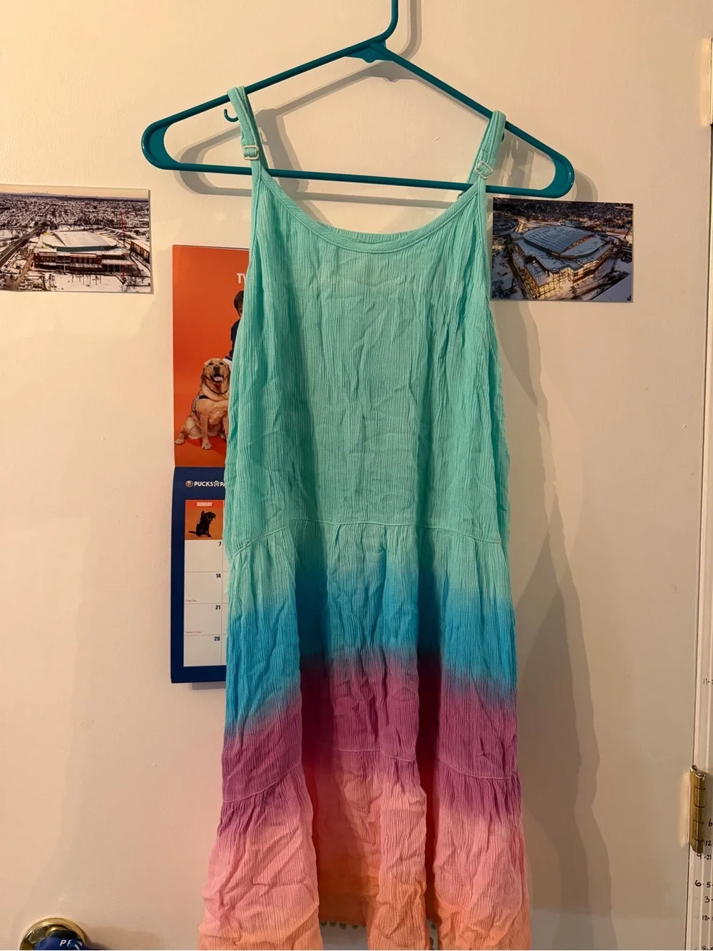Justice Sleeveless Ombre Coverup with Pom Pom decals